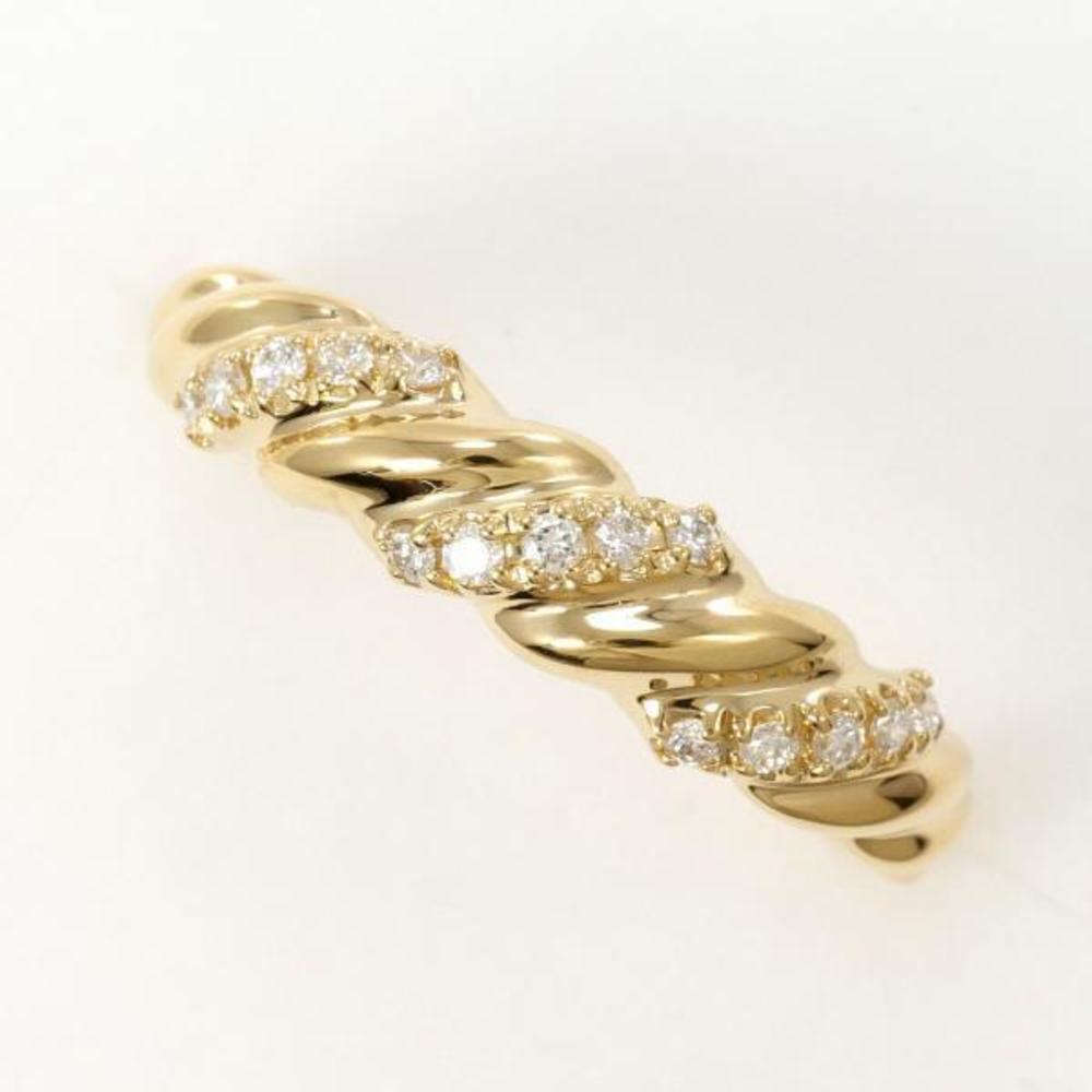 Other K18 Yellow Gold Diamond Ring 12 Metal Ring in Excellent Condition - Picture 1 of 7